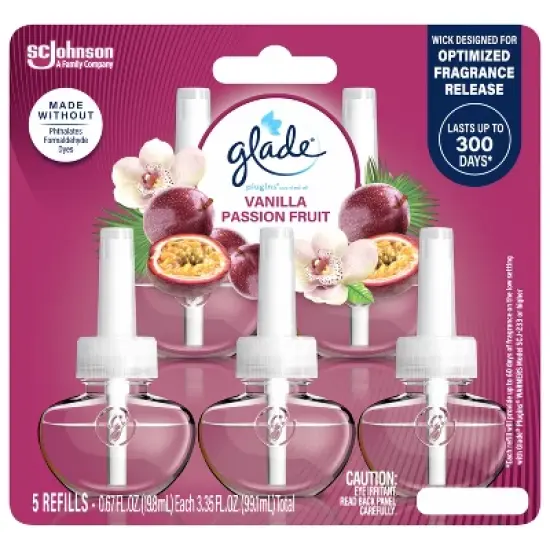 Glade PlugIns Scented Oil Air Freshener Refills - Vanilla Passion Fruit - 3.35oz/5pk image {3}