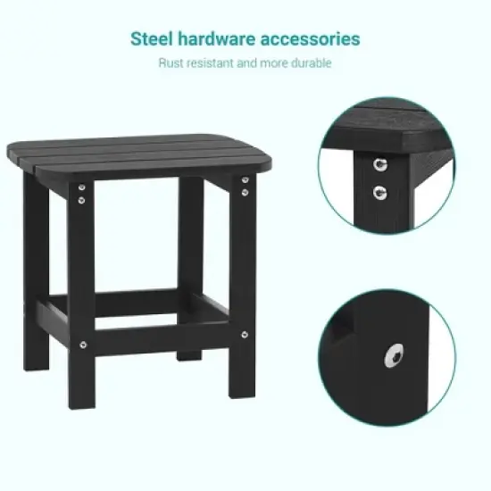 Sonkuki Patio HIPS Adirondack Side Table, Outdoor Square End Table image {3}