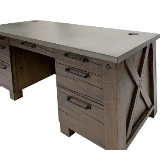 68" Jasper Double Pedestal Desk Brown - Martin Furniture image {9}