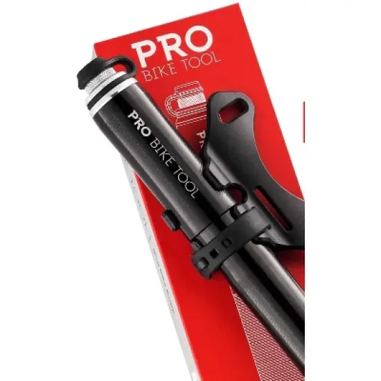 PRO BIKE TOOL 7.3" x 0.98" 100 PSI / 6.9 Bar Mini Bike Pump Classic Fits Presta & Schrader Valves, Black image {3}