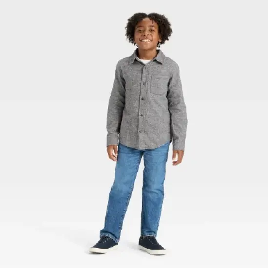 Boys' Long Sleeve Button-Down Flannel Shirt - Cat & Jack&trade; image {2}