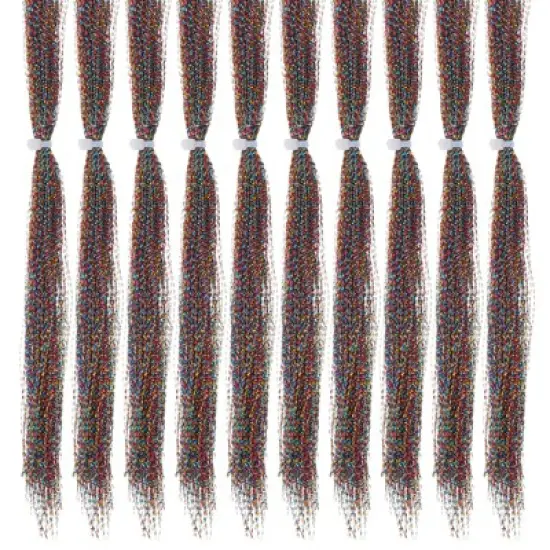 Unique Bargains Holographic Dry Flies Thread Tying Supplies Flash Fly Fishing Line 10 Pcs image {20}