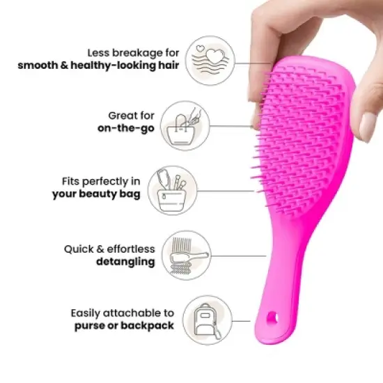 Tangle Teezer Mini Ultimate Detangler Hair Brush - Pink image {4}