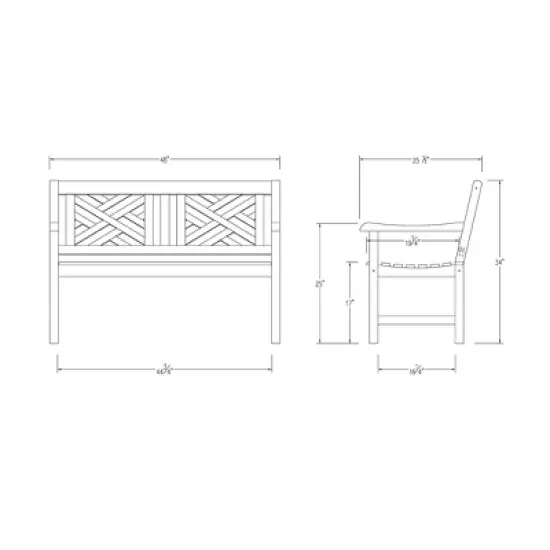 Cambridge Casual Isla Teak  Patio Garden Bench image {6}