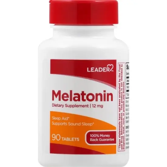 Leader 12 mg Tablets Melatonin 90 ea image {3}