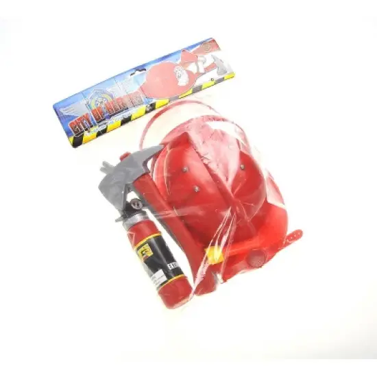 JuzToys Fireman Hat and Accessories Play Set for Kids &ndash; Firefighter Helmet, Fire Extinguisher, Microphone, Role Play Fire Chief Starter Toy &ndash; Red image {6}