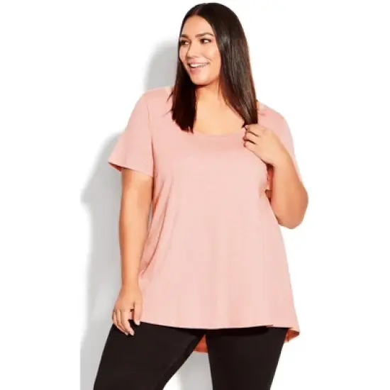Women's Plus Size Swing Trim T-Shirt  - Rose | AVENUE image {3}