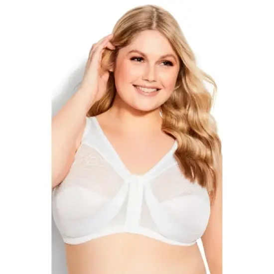 Women's Plus Size Full Coverage Wire Free Bra - white | AVENUE image {26}