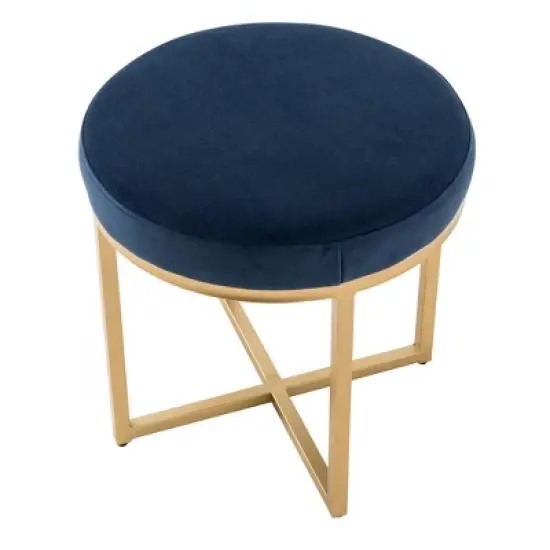 18" Round Ottoman with Metal Base - WOVENBYRD image {2}