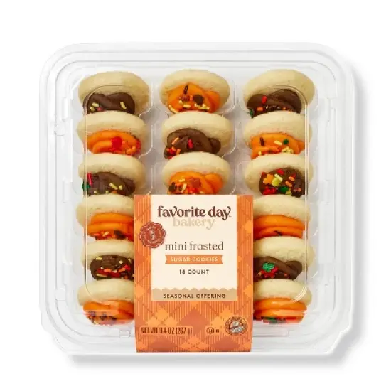 Halloween Orange and Brown Frosted Mini Cookies - 9.4oz/18ct - Favorite Day&trade; image {4}