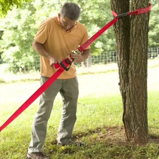 HearthSong 6-Foot Kids' Weather-Resistant Hanging Woven Rope Tunnel Bridge image {3}