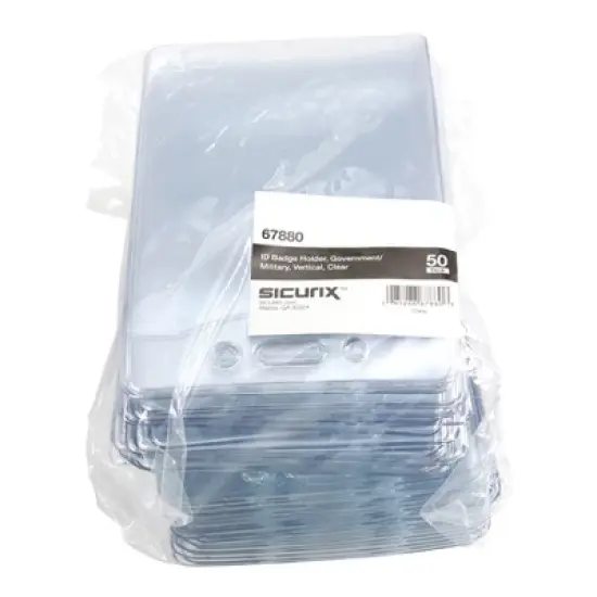 SICURIX ID Badge Holder, Government/Military, Vertical, Pack of 50 image {4}