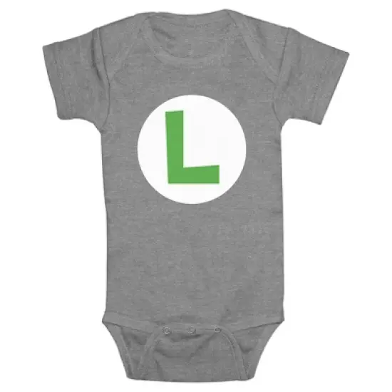Infant's Nintendo Luigi Circle Icon Onesie image {2}