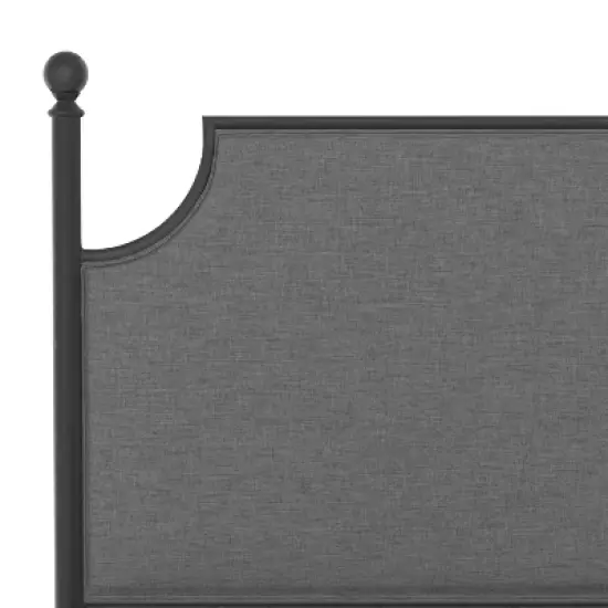 McArthur Metal and Upholstered Bed Matte Black/Gray Fabric - Hillsdale Furniture image {8}