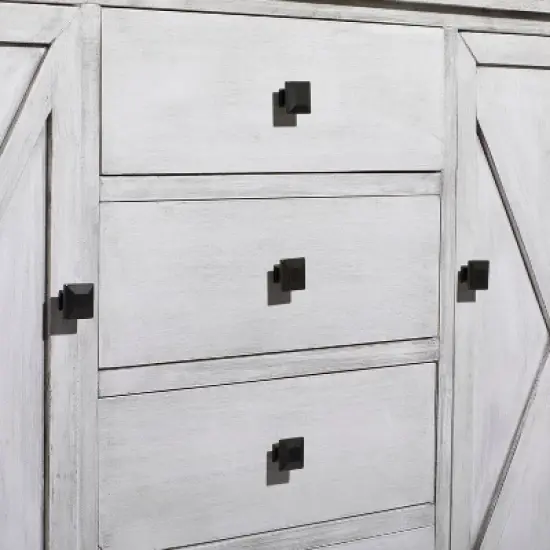 Farmhouse Wood Rectangular Sideboard White - Olivia & May image {2}