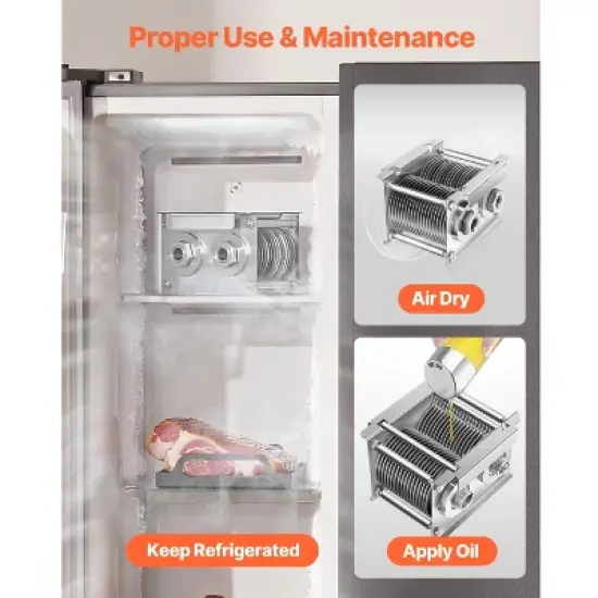 VEVOR Meat Cutter Machine Blade, 5 mm Blade for Commercial Meat Cutter, One Set Blade for SJY-DQ90 Meat Cutting Machine, Stainless Steel, Silver image {2}