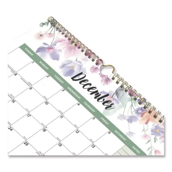 3-Month Quarterly Wall Calendar, Passion Floral Artwork, 12.25 x 27, White/Multicolor Sheets, 14-Month: Dec 2025 to Jan 2027 image {2}
