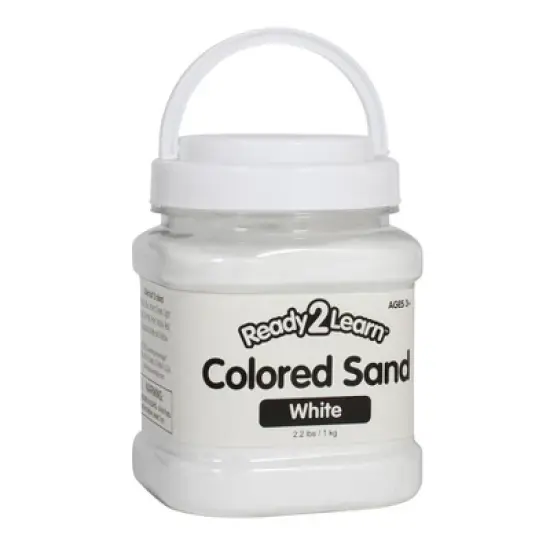 READY 2 LEARN&trade; Colored Sand - White - 2.2 lb. Jar - Pack of 3 image {1}