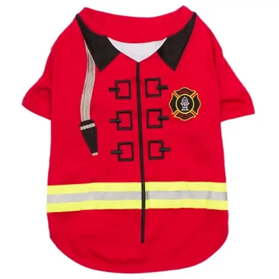 Parisian Pet 'Fire-Barker' Halloween Costume for Dogs & Cats &ndash; Firefighter Dog Costume, Pet Halloween Outfit, Red and Yellow image {7}