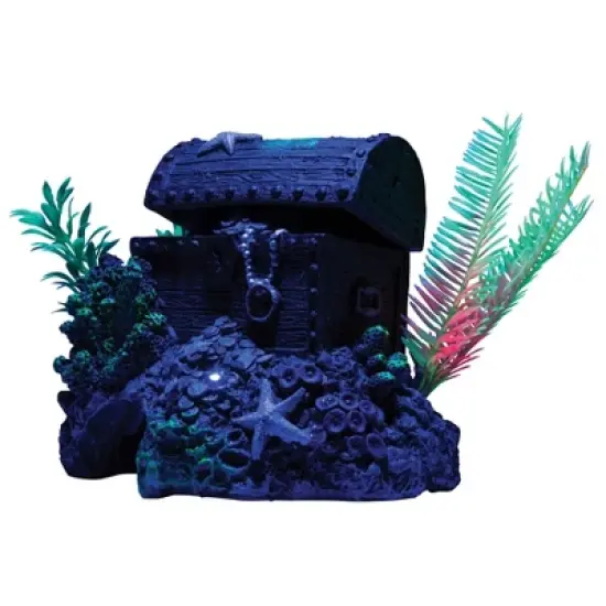 GloFish Treasure Chest Cycle Light Ornament Aquarium Decor image {9}