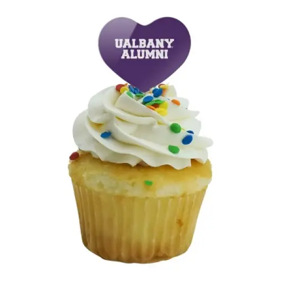 University at Albany Alumni Heart Love Cupcake Picks Toppers Decoration Set of 6 image {4}