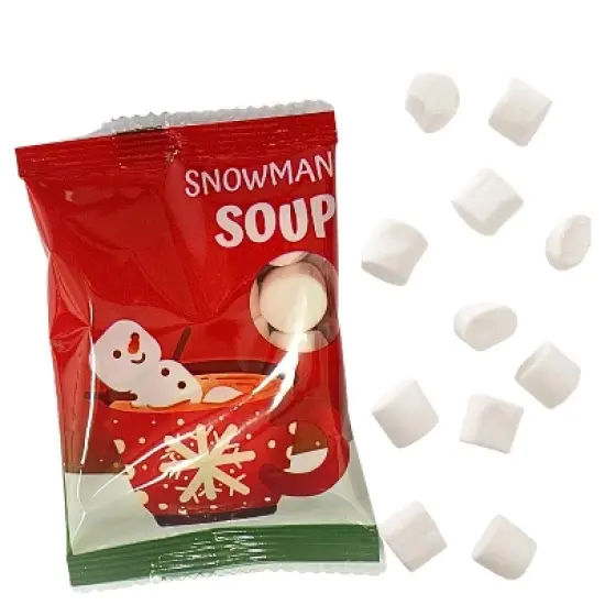 4E's Novelty Snowman Soup Mini Marshmallow 50 Packs - Individually Wrapped Marshmallows Packets for Hot Chocolate Cocoa Topper & Stocking Stuffers image {7}
