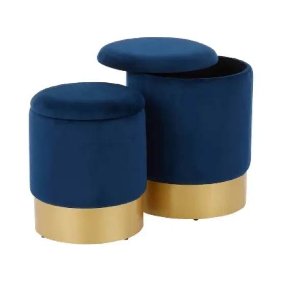 Set of 2 Marla Contemporary Glam Nesting Ottomans - LumiSource image {2}