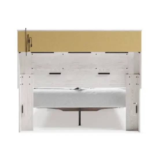 Altyra Upholstered Panel Bookcase Headboard White - Signature Design by Ashley image {4}