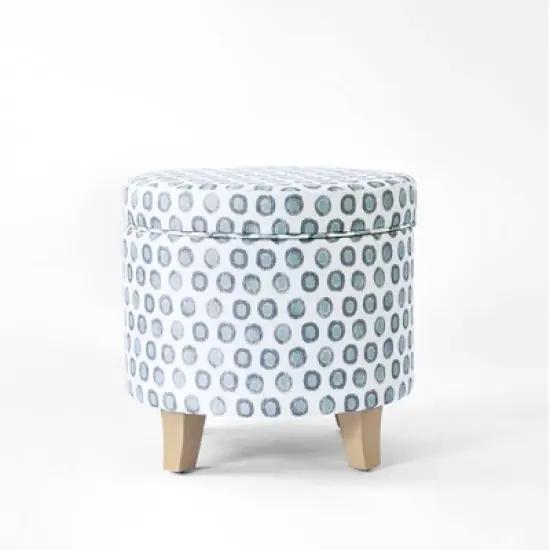 Cole Classics Round Storage Ottoman Flared Wood Leg - HomePop image {9}