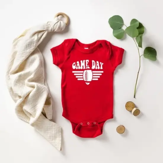 The Juniper Shop Football Game Day Stripes Baby Bodysuit image {1}