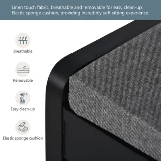 33.5" 3-in-1 Design Hall Tree with 4 Hooks, Coat Hanger and Entryway Storage Bench - ModernLuxe image {6}