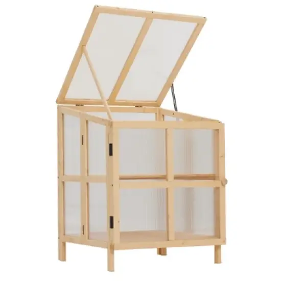 KWPZQEB Wooden Cold Frame Greenhouse with Adjustable Shelves, Portable Greenhouse Cabinet with Transparent Openable Top for Outdoor and Indoor image {6}