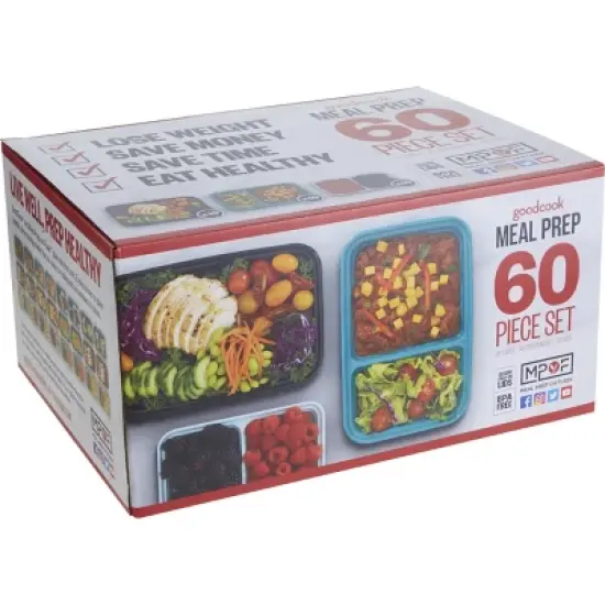 GoodCook Meal Prep Set Food Storage Containers with Lids - 60pc image {6}