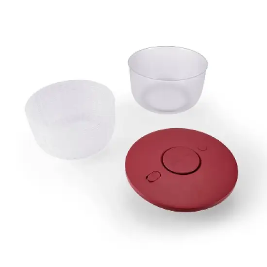 KitchenAid Salad Spinner: Large 7.43 Qt Red Plastic Lettuce Spinner, Hand Wash, 2-Piece Set image {1}