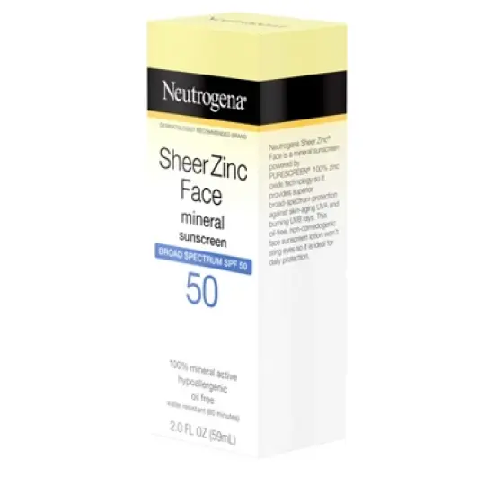 Neutrogena Sheer Zinc Sunscreen Face Lotion - SPF 50 - 2 fl oz image {7}