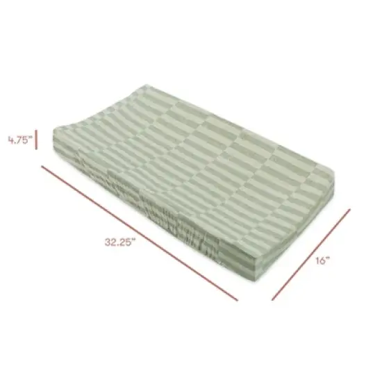 Babyletto Quilted Muslin Changing Pad Cover, GOTS Certified Organic Cotton - Moss Stripe image {5}