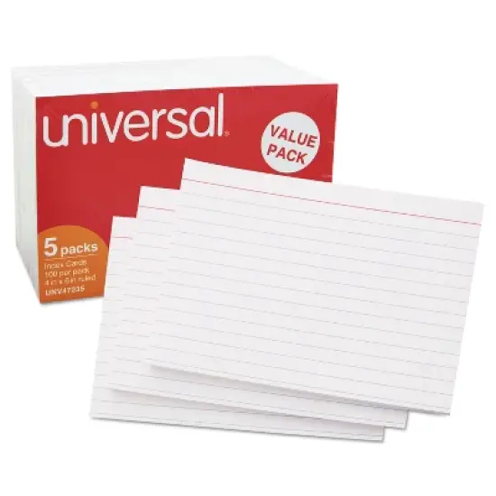 UNIVERSAL Ruled Index Cards 4 x 6 White 500/Pack 47235 image {3}