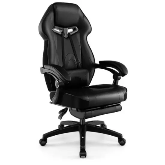 Costway Adjustable E-Sports Racing Style Chair with Padded Headrest, Lumbar Support Blue/Black/Grey/Red image {11}