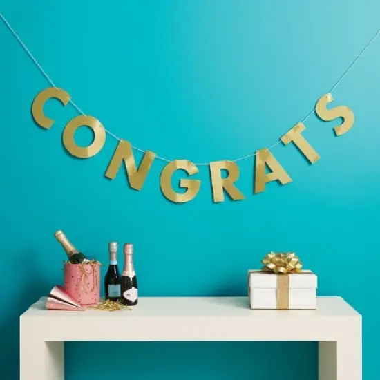 "Congrats" Party Banner Gold - Spritz&trade; image {1}