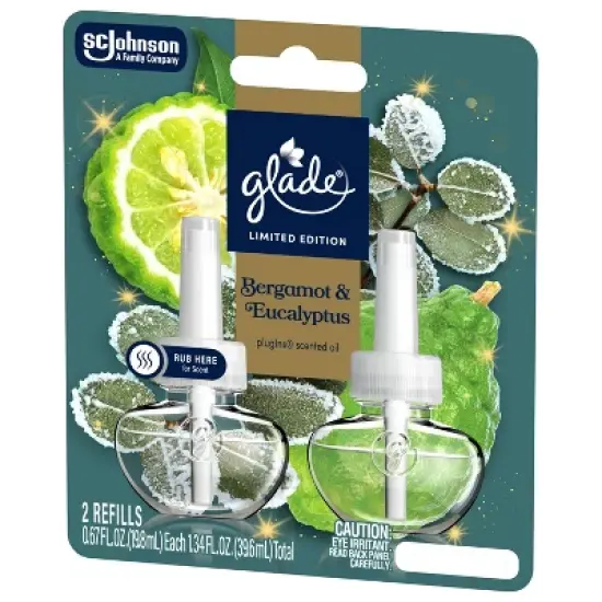 Glade PlugIns Scented Oil Air Freshener Refills - Bergamot & Eucalyptus - 1.34oz/2ct image {10}