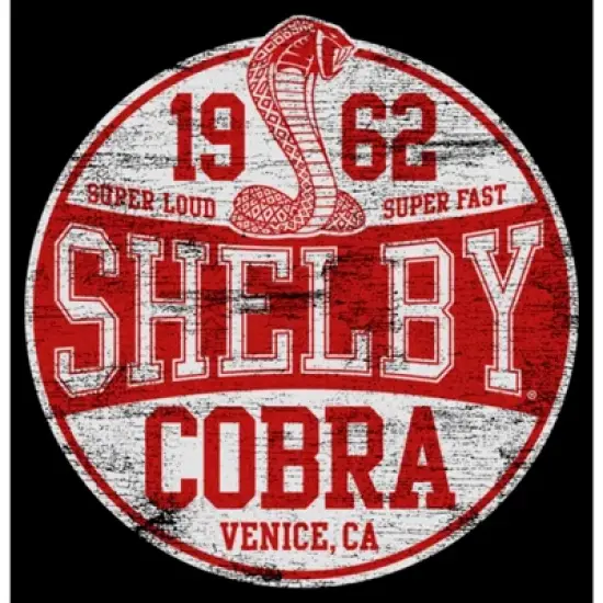 Women's Shelby Cobra Red and White Distressed Logo T-Shirt image {1}