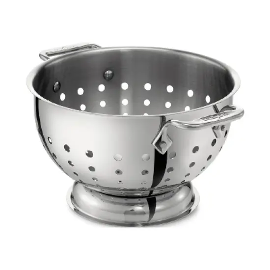 All-Clad 5 Quart Stainless Steel Colander, Silver image {5}