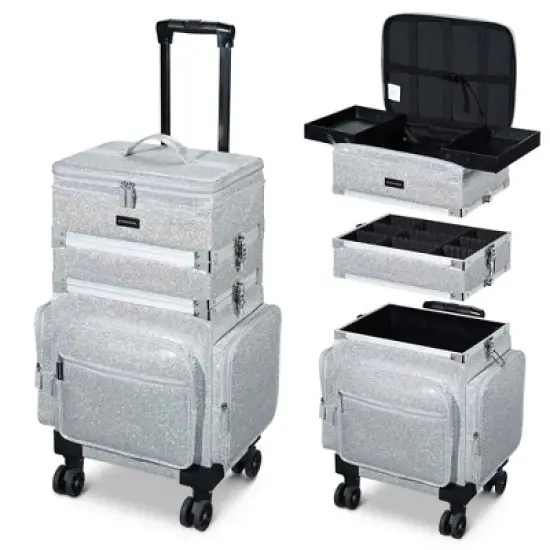 Byootique 3in1 Soft Sided Rolling Makeup Case With Removable Divider image {9}