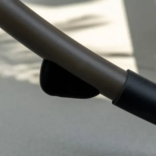 Outsunny Outdoor Double Chaise Rocking Chair, Day Bed Sun Lounger with Canopy Shade, Headrest Pillow, Armrests for Garden, Poolside, Light Gray image {5}