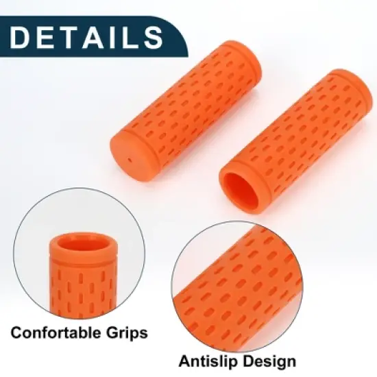 Unique Bargains Bike Handlebar Grips Covers 3.54" Orange 1 Pair image {3}