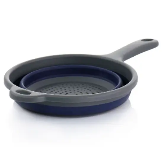 Oster Bluemarine Collapsible Polypropylene Colander with Handle in Navy image {3}