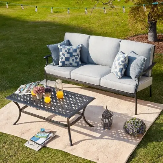 2pc Sofa and Coffee Table Patio Seating Set - Patio Festival
 image {12}