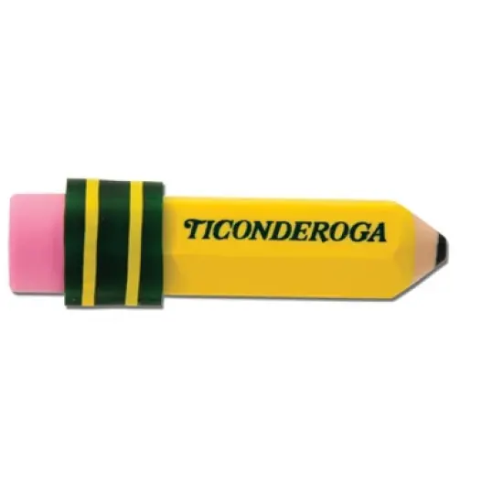 Ticonderoga Pencil-Shaped Erasers, Yellow, Pack of 36 image {1}