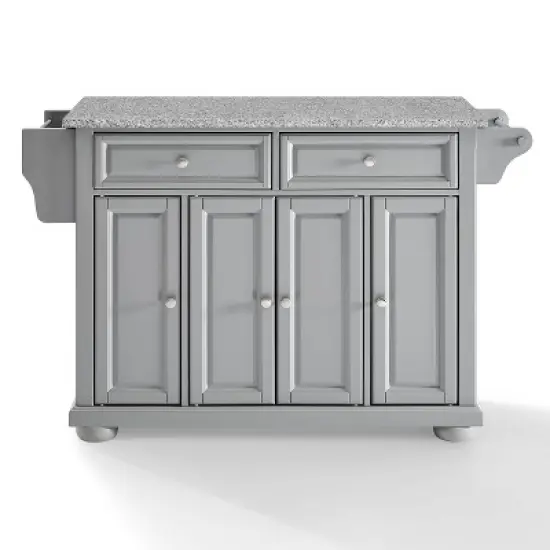 Alexandria Kitchen Island with Solid Granite Top Vintage Gray - Crosley image {3}