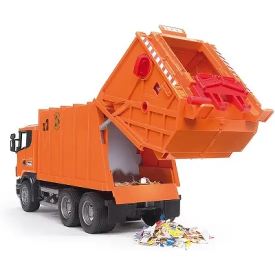 Bruder 03560 SCANIA R-Series Garbage Truck (Orange) image {2}